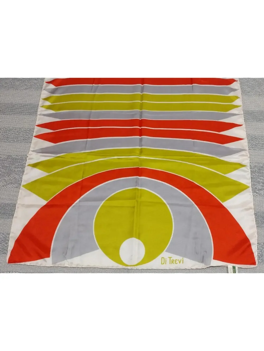 Vintage Mid Century Italy 50s Scarf Di TrEVi Scarf SALLY GEE 1960s Atomic MCM